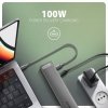 AXAGON HMC-10HLS Wieloportowy hub USB 9in1, 5Gbps, 4x USB-A, HDMI 4K/60Hz, GLAN, SD/microSD, PD 100W, 25cm USB-C kabel